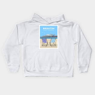 Brighton Pier and Beach, East Sussex Kids Hoodie